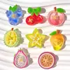 Novos acessórios de resina de frutas de desenho animado para simulação, resina tridimensional translúcida, acessórios de cabelo DIY feitos à mão, atacado