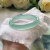 Popular Óleo de Gelo Ciano Yuanshan Dai Pulseira Fina Grossa Nova Pulseira de Jade Europeia e Americana Pulseira de Jade Feminina Jade