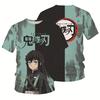 2023 Cross-border Hot Sale Novo Dia dos Desenhos Animados Homem Ghost Extermínio Lâmina T-shirt 3D Impressão Digital Crianças de manga curta T-shirt para homens e mulheres