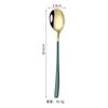 Acero Inoxidable 304 Cuchara Tenedor Estilo Coreano Mango Largo Engrosado Cuchara Mezcladora Cuchara para Café Cuchara para Cena Doméstica Logo Imprimible