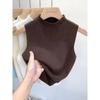 Vestido colorido das mulheres malha vest verão novo terno interno meia gola tartaruga cor sólida slim-fit gelo seda mangas top desgaste externo