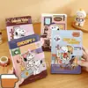 Caderno Snoopy 3D com Botão de Pressão A5 Caderno Pautado com Folha Dourada Caderno com Botão de Pressão Colorido Diário Planejador para Aluno do Ensino Fundamental