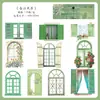 Pegatinas de Collage de Paisaje de Ventana PET Flor Vintage Decoración de Diario de Ventana Material Decorativo de Diario de Paisaje Pegatinas DIY