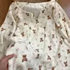 Novo Estilo de Primavera Vestido de Noite para Menina, Vestido de Manga Longa, Pijama Fofo de Urso Floral, Pode Ser Usado Fora de Casa como Vestido de Noite para Casa