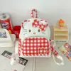 Mochila de Ombro Portátil de Pelúcia Gatinho Hello Kitty Coração de Menina Mochila Fofa de Rua Presente