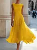 2026 Amazon Comercio Exterior Transfronterizo Sitio Independiente de Amazon Vestido Elegante de Fiesta con Escote Bardot para Vacaciones