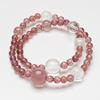 [Ballet de Sueño] pulsera de cristal de fresa natural de alta calidad para mujer pulsera de moda blanca de cristal blanco al por mayor