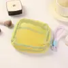 Bolsa de Armazenamento de Produtos de Higiene Pessoal Cor Dopamina Bolsa Tofu Bolsa de Produtos de Higiene Pessoal Grande Capacidade Viagem Cosméticos Bolsa de Armazenamento de Malha