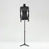 Loja de Roupas Estilo Coreano Preto Ombro Caído Manequins Props Feminino Meio Comprimento Suporte de Vitrine Boneca Ângulo Reto Manequim de Ombro Suporte de Exposição