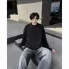 Tricô Casual Básico Liso de Cor Sólida com Gola Henley e Botões Coreano Moda Popular Peça de Baixo Tricot