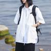 Camisa de Trabalho Retrô Estilo Japonês de Manga Curta para Mulheres Marca Moderna Estilo Bf Preguiçoso Solta Casual Versátil Jaqueta Camisa de Manga Curta para Mulheres