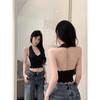 Novo Desejo Puro Decote V Profundo Corrente de Renda Costas Bonitas Colete Externo Versátil Cropped Curto Sexy Transparente
