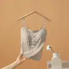 Camisola de seda de hielo con perlas para mujer, sin costuras, fresca, fina, transpirable, con copas en el pecho, adecuada para usar como prenda exterior, hermoso diseño en la espalda, capa base