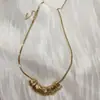 Diseño de Nicho Moda Plata Antigua Media Cuadrado Collar Personalidad Exagerado Estilo Frío Lujo Ligero Creativo Cadena Corta para Suéter
