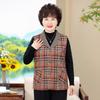 Chaleco de Cuadros Delgado de Primavera y Otoño para Personas Mayores 60-70 Años Ropa para Mujeres de Mediana Edad y Mayores Ropa de Madre Chaleco de Otoño Chaqueta