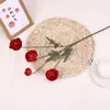 Rosa Té 4 Cabezas Brote de Té Flor Artificial Alta Calidad Decoración del Hogar Fondo de Boda Accesorio de Fotografía Flor Falsa