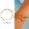 Pulsera de Cuentas de Cadena de Hueso de Serpiente Simple Versátil de Estilo Francés para Mujer, Joyería de Oro Verdadero Pvd de Acero al Titanio Dorado