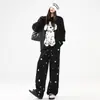 Pantalones Deportivos Nuevos de Otoño 2026 Estilo Americano con Estampado de Estrellas para Mujer, Diseño Único, Adelgazantes, Pantalones Rectos Versátiles