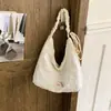 Bolsa de encaje calado floral estilo bosque para mujer, bolso de mano de un solo hombro, bolsa de tela de gran capacidad, versátil para ir al trabajo, bolso cruzado