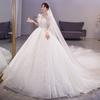 Vestido de Noiva com Design de Céu Estrelado, Novo Estilo Verão 2026, Simples e Elegante com Cauda Longa, Corte Slim Fit Estilo Hepburn, Disponível em Lojas Físicas