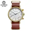 Reloj de Hombre Suizo Augusten Seis Manecillas Multifuncional Moda Simple Cuarzo Casual Luminoso Correa de Primera Capa 6081A