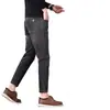 Jeans italianos de alta gama para hombre, cropped, de primavera y otoño, corte ajustado skinny, elásticos, casuales, versátiles, de 9 puntos