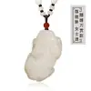Colar com Pingente Pixiu de Jade Hetian de Xinjiang para Atacado para Homens e Mulheres, Pingente de Casal de Jade Atrai-Fortuna, Pingente de Jade, Pingente de Jadeíta