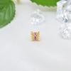 Accesorios para Joyería DIY Zirconia Microincrustada Hueca Forma de Cintura Pequeña Flor de Colores de Doble Cara Cuentas Espaciadoras Corindón Rojo Cuenta de la Fortuna