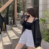 2026 Novo Estilo Coreano Verão Cor Sólida Clássico Estilo Preguiçoso Jaqueta Solta Fina Refrescante com Capuz Proteção Solar Roupas para Mulheres Tendência