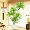 Planta Artificial Verde Nandina Bambu Planta Falsa High-End Luxo Leve Árvore Decorativa para Sala de Estar Ornamentação de Chão Interna Grande em Vaso