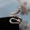 Europa y Estados Unidos Transfronterizos Exagerado Vintage Personalidad Anillo de Serpiente Abierto Ajustable Enroscado Anillo de Víbora Accesorios de Moda para Hombres y Mujeres