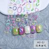 Dopamina unhas graffiti adesivos linhas fofas amor sorridente rosto colorido relevo tridimensional adesivo decorações de unhas