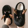 Novidade Outono e Inverno 2025 Feminino Estilo Novo Casa Interior Fofo Desenho Animado Pelúcia Chinelos para Mulheres