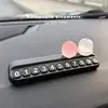 Placa de número de teléfono para coche, todo va bien, placa de número de aparcamiento temporal, decoración creativa para coche con diseño de lichi luminoso