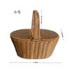 Cesta de Piquenique Grande para Passeio de Primavera com Tampa à Prova de Poeira Portátil de Rattan Sintético Cesta de Armazenamento Doméstico para Diversos Ornatos de Flores