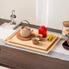 Placa Interior Inclinada de Madera de Fresno Bandeja de Té China Retro Plato Plano de Hotel Plato Rectangular de Madera Plato de Cena Fabricante Venta al por Mayor