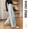 Calça cropped marrom de nove pontos para mulheres, novo estilo esportivo coreano para primavera e outono 2026, calça pantalona estilo balão