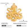 Accesorios Transfronterizos de Acero Inoxidable Incrustaciones de Diamante Piedra Natural Serie Playa Océano Colgante de Pulpo Joyería Fina de Oro de 18 Quilates