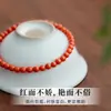 Pulsera de Ágata Nanhong Natural de Liangshan con Cuentas Pequeñas, Círculo Único, Buena Suerte para Hombres y Mujeres, Rojo Caqui Ultra Fino, Pulsera del Año Zodiacal
