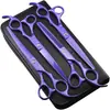 Set de tijeras para mascotas de 7 pulgadas multicolor opcional tijeras de corte recto dientes Tijeras Roja Morada Siete colores fábrica de tijeras