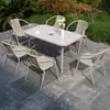Conjunto de mesa de chá e cadeiras de varanda de rattan sintético, cadeira de lazer externa para pátio, cadeira de jantar com encosto espessado, mesa externa