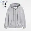 Sudadera de Manga Larga Rl Primavera y Otoño Transfronteriza para Hombre Casual Color Sólido Logo de Caballo Bordado Sudadera Cardigan con Cremallera Ropa para Hombre y Mujer