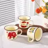 Taza de Cerámica para Pareja con Cuchara Taza de Café Caja de Regalo Oficina Agua para Beber Chicas Alto Valor Lindo Regalos para Amigos