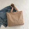Bolso de mano de felpa estilo coreano, nuevo, informal, sencillo, para otoño e invierno, con cesta para verduras, bolso de mano para mujer.
