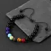 Amazon Pulsera de Nudo Plano de Piedra Natural de 8 mm Tejida a Mano Accesorios para Rueda de Yoga Pulsera de Piedra Colorida al por Mayor