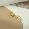 Europa e Estados Unidos atacado transfronteiriço brincos pingente borboleta duplo amor aço inoxidável banhado a ouro 18K brincos degradê versáteis 21