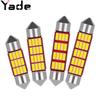 Luz LED de techo para coche Yade cnabus doble punta 4014 12 16 20smd decodificación luz de lectura luz de matrícula