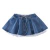 Roupas de Verão para Meninas 2025 Novo Conjunto Colete de Duas Peças Falso Saia Jeans para Crianças Mais Velhas Doce Saia Tutu Fashion