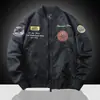 Chaqueta de Vuelo para Hombre para Otoño e Invierno, Chaqueta Casual de Trabajo Americana Bordada de Moda en Color Verde Militar para Hombre