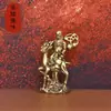 Escultura de Bronce del Viejo Dios de la Longevidad Montado en un Ciervo, Ofreciendo un Durazno, Pequeño Adorno Hecho de Latón Morado, Figura de Dios de la Longevidad Estilo Antiguo, un Regalo para Personas Mayores para Desear Longevidad, Simbolizando la Longevidad
